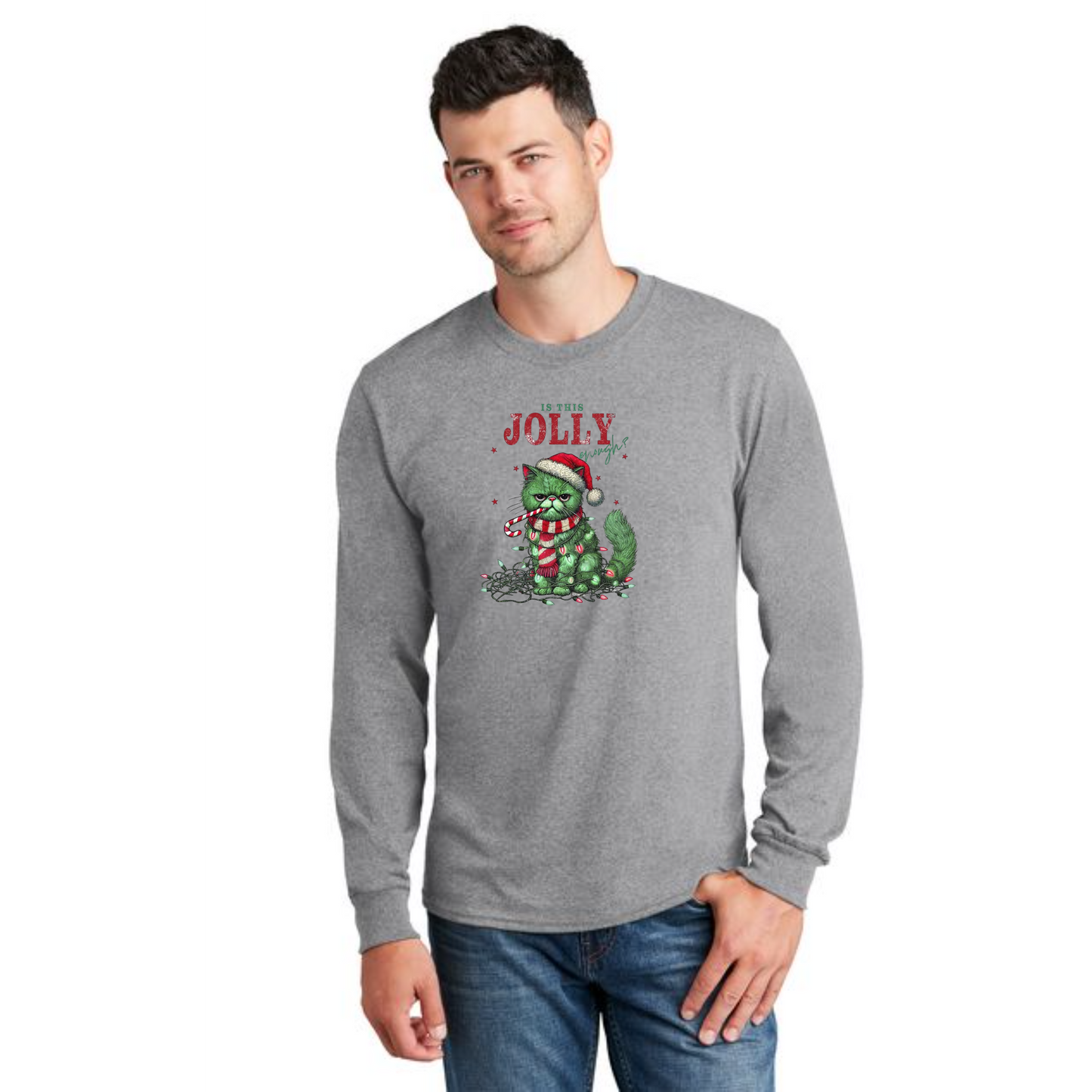 CHRISTMAS PC54LS Port & Company® Long Sleeve Core Cotton Tee 35