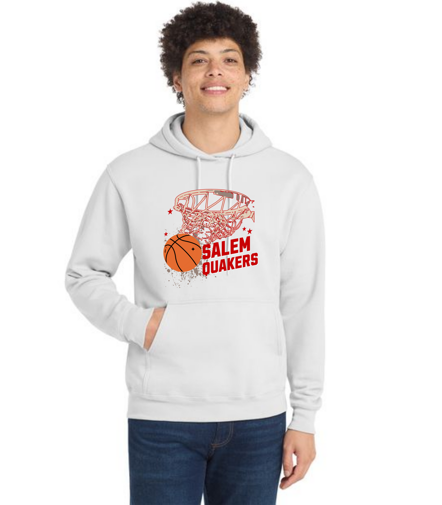 SALEM QUAKERS BASKETBALL Port & Company® Core Fleece Pullover Hooded Sweatshirt 23