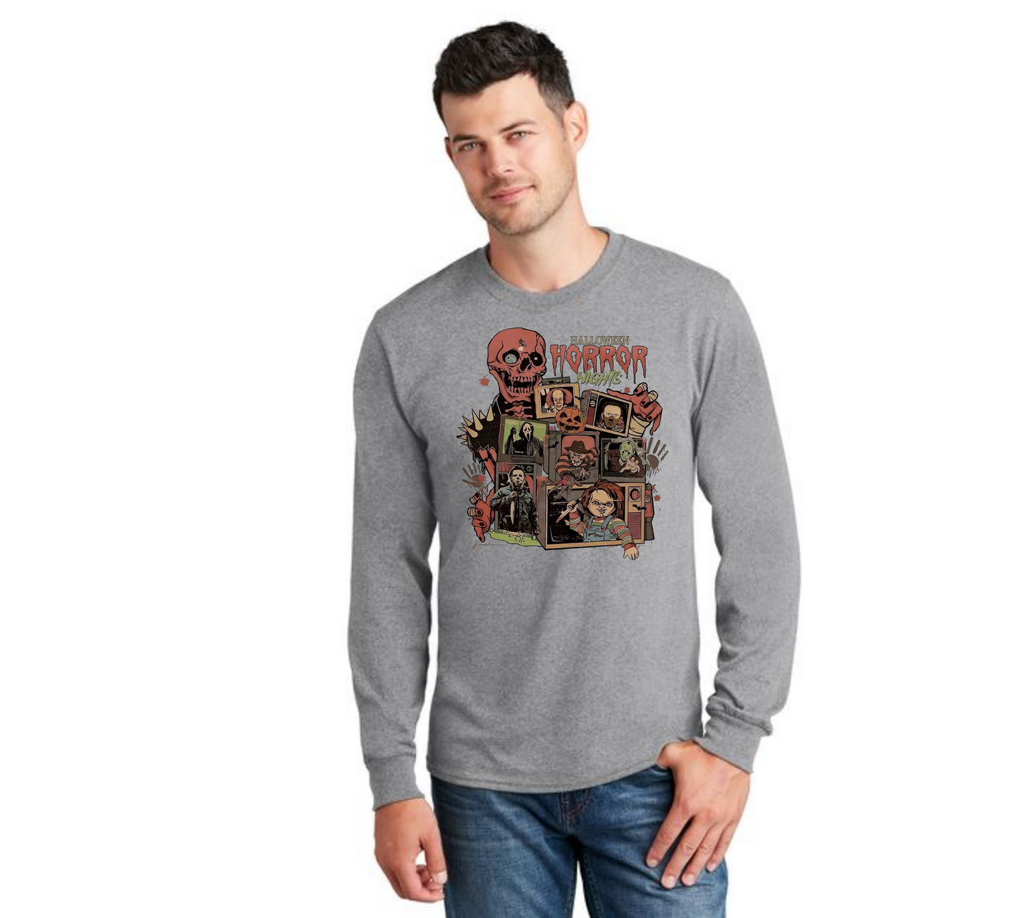 HALLOWEEN PC55LS Port & Company® Long Sleeve Core Cotton Tee HW-80