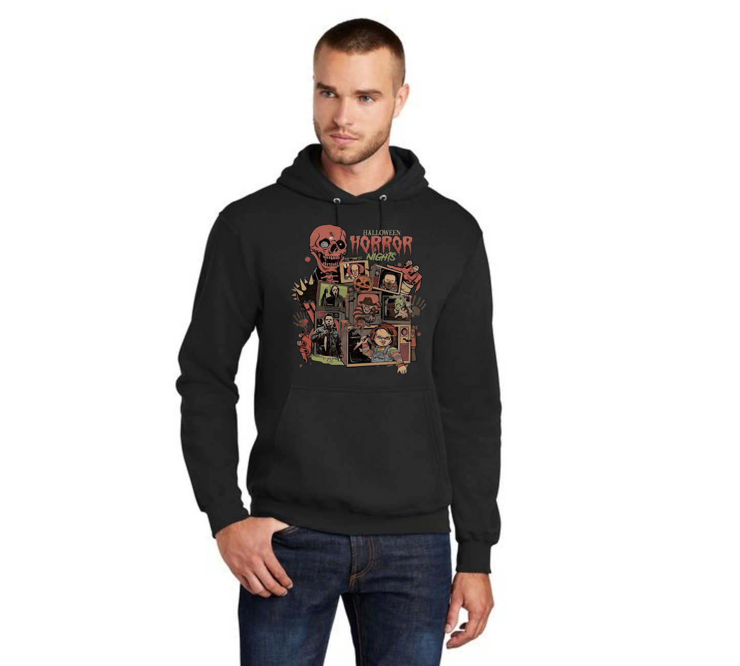 HALLOWEEN PC78H Port & Company® Core Fleece Pullover Hooded Sweatshirt HW-80