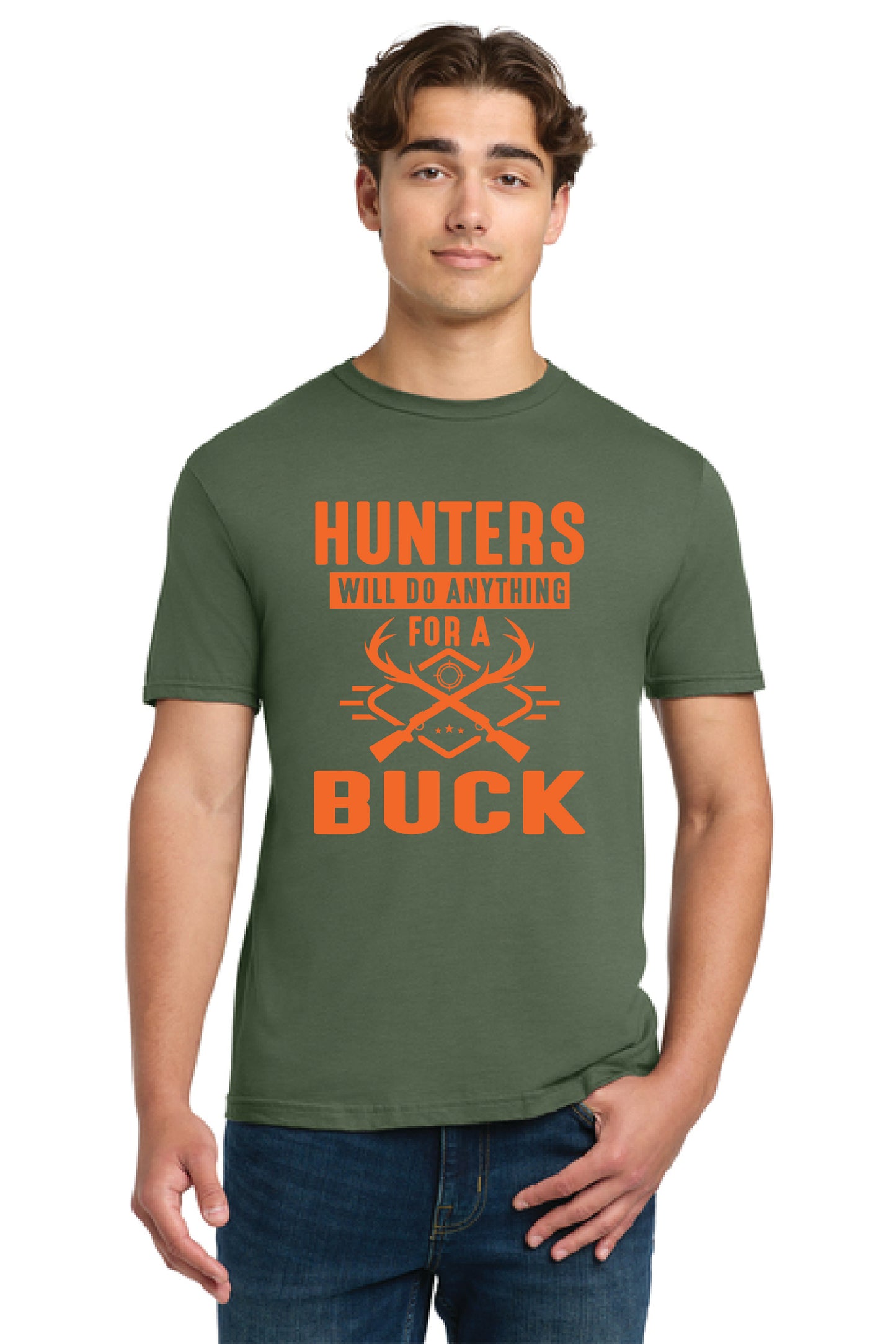 HUNTER WILL DO ANYTHIG FOR A BUCK 64000 Gildan Softstyle® T-Shirt 3