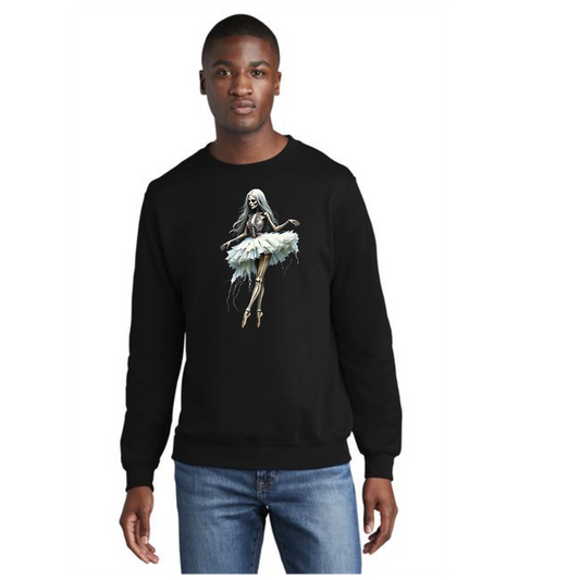 HALLOWEEN SCARY BALLERINA Port & Company® Core Fleece Crewneck Sweatshirt HW-24