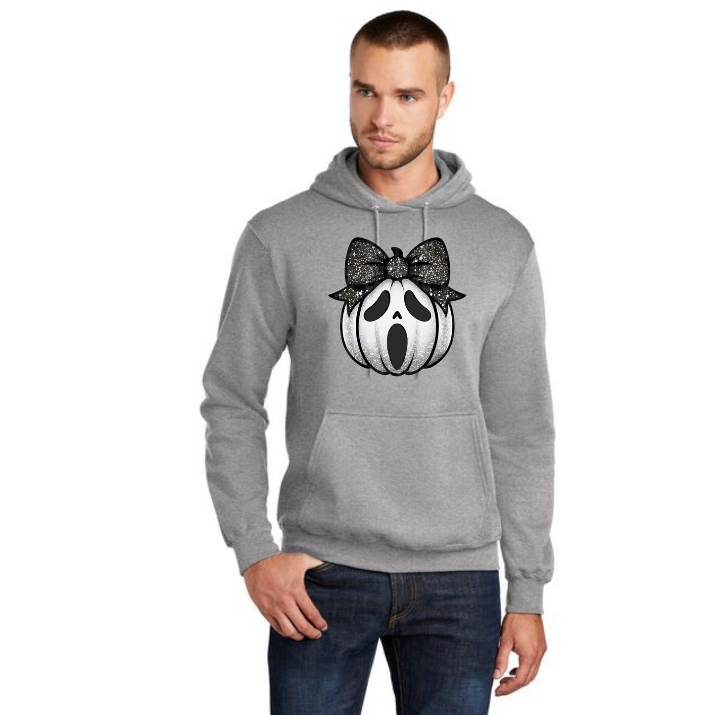 HALLOWEEN PUMPKIN PC78H Port & Company® Core Fleece Pullover Hooded Sweatshirt HW-25