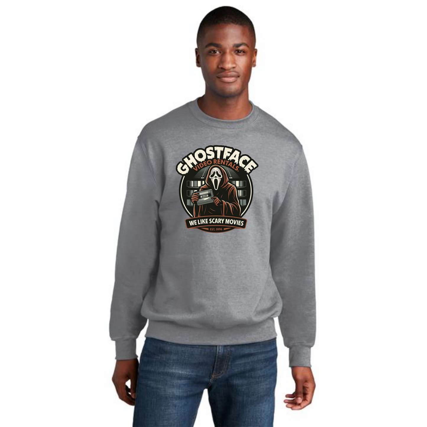 HALLOWEEN SCARY MOVIE Port & Company® Core Fleece Crewneck Sweatshirt HW-26