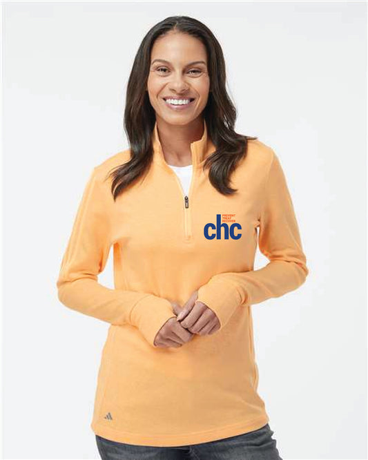 Adidas Women's 3-Stripes Quarter-Zip Sweater Pullover - A555 EMB CHC-31