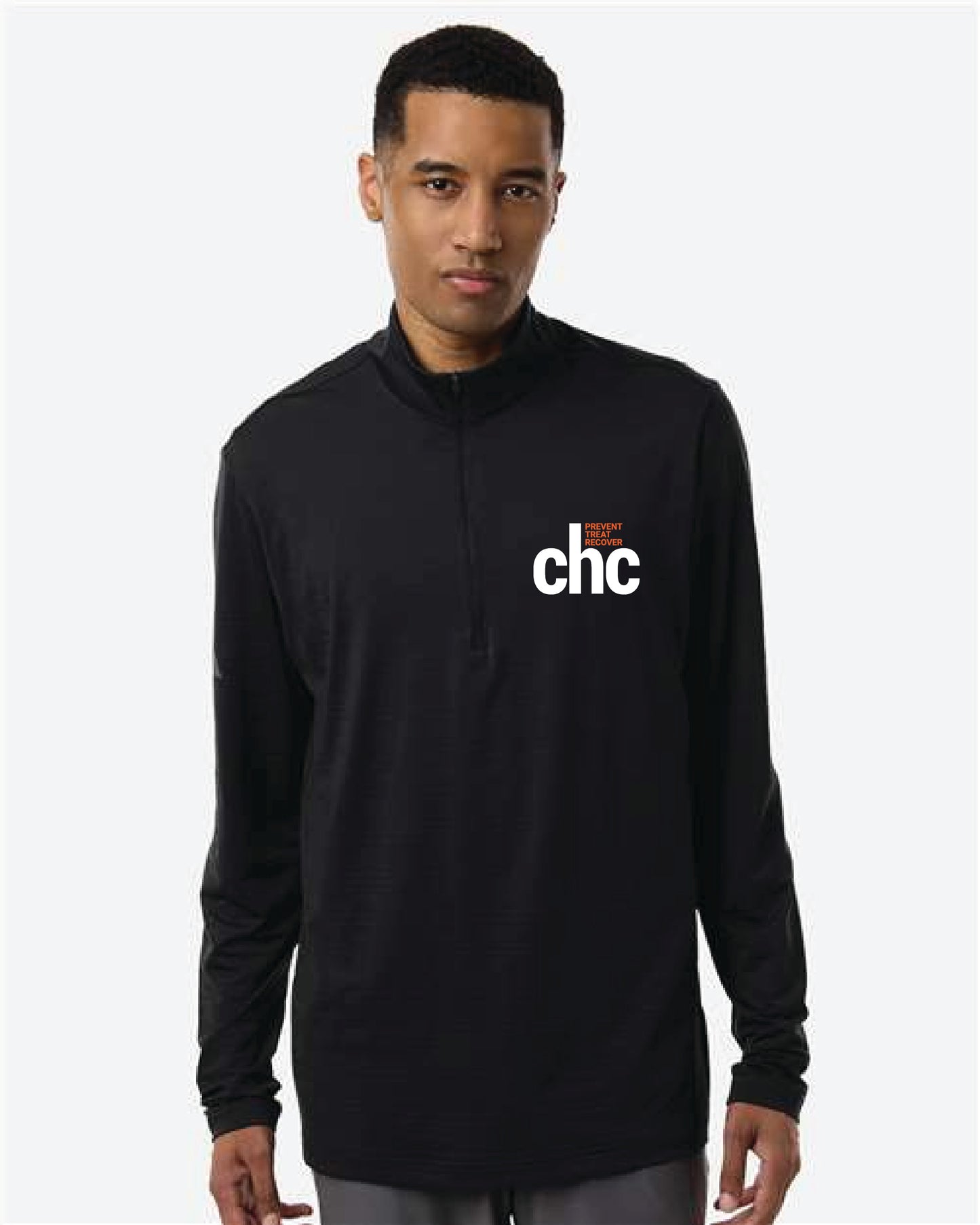 Men's Textured Stripe Quarter-Zip Pullover - A708 EMB CHC-30