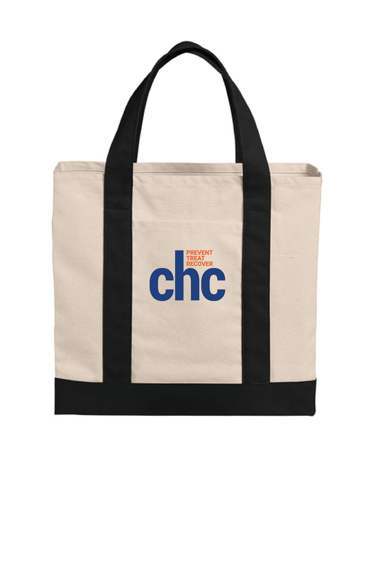 BG429 Port Authority® Cotton Canvas Two-Tone Tote SP CHC-45