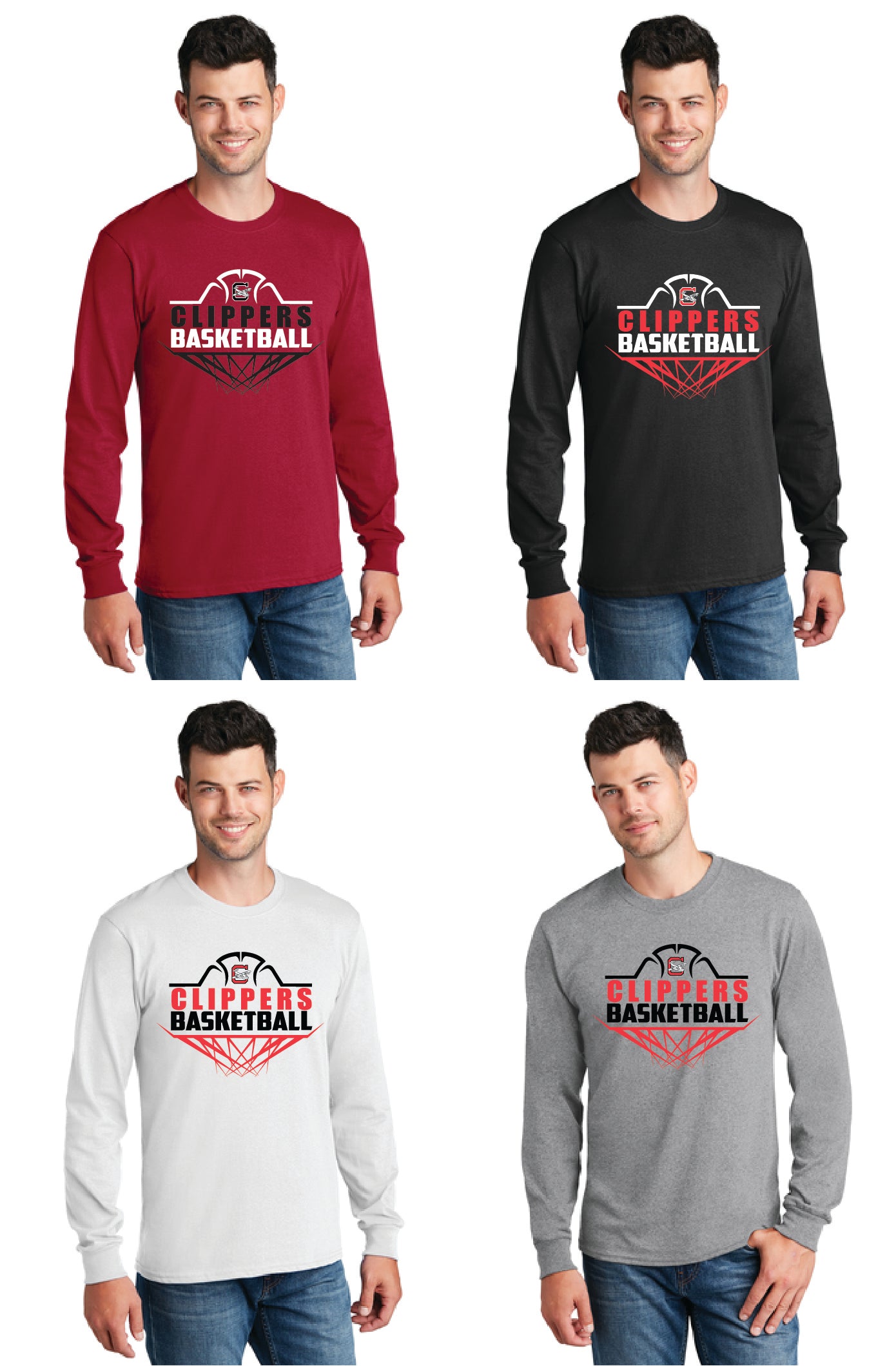 Columbiana Clippers Basketball PC55LS Port & Company® Long Sleeve Core Blend Tee 4