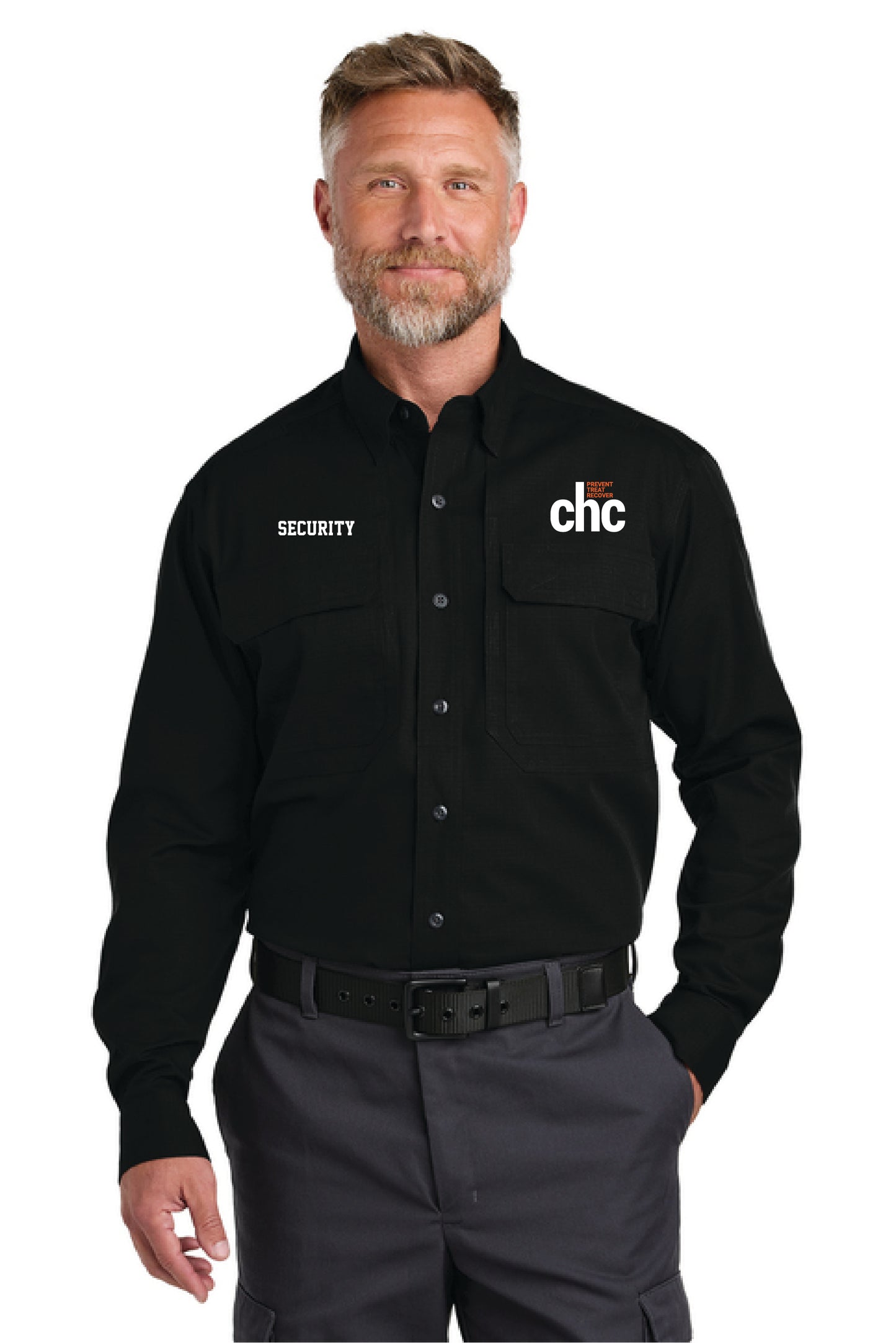 CSW176 CornerStone® Long Sleeve Select Tactical Shirt SECURITY EMB CHC-54