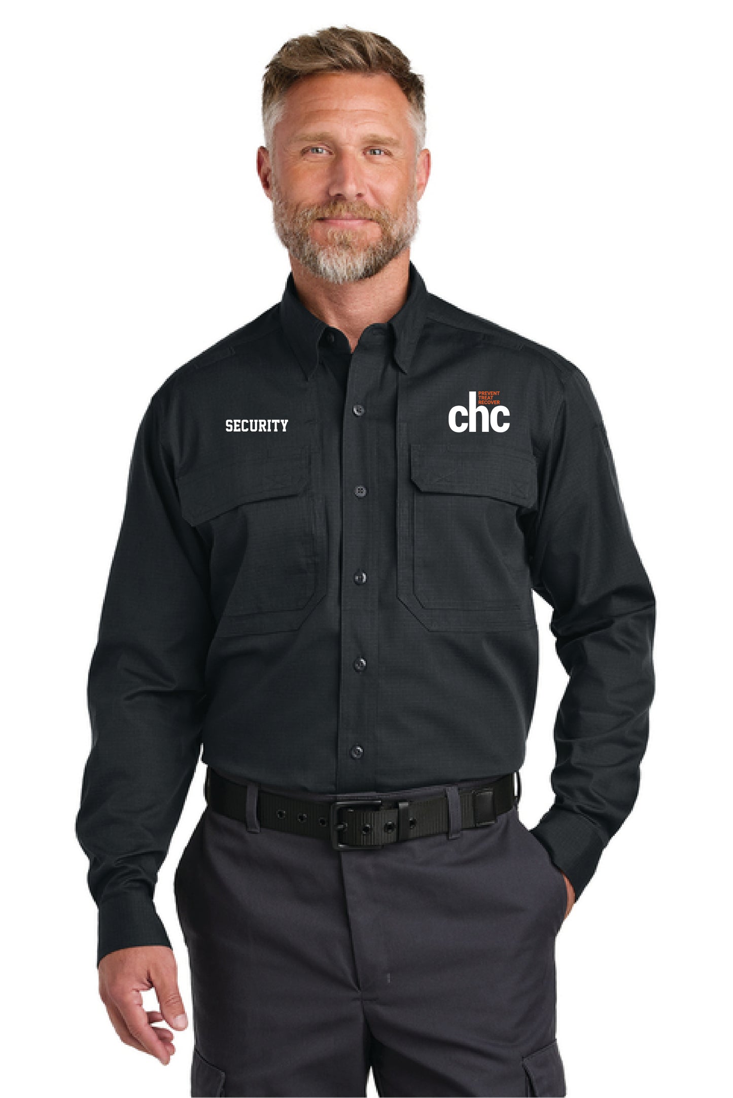 CSW176 CornerStone® Long Sleeve Select Tactical Shirt SECURITY EMB CHC-54