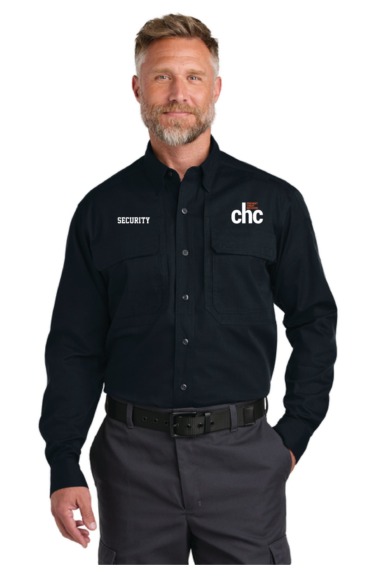 CSW176 CornerStone® Long Sleeve Select Tactical Shirt SECURITY EMB CHC-54