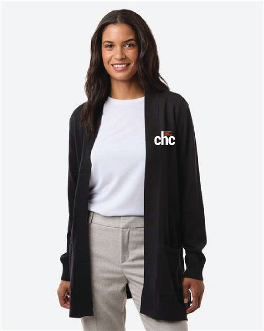 DG447W Women's New Classics Open Cardigan Sweater EMB-CHC-15