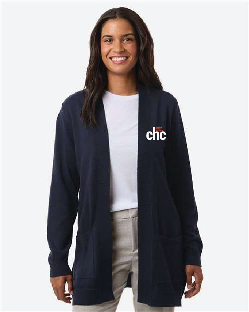 DG447W Women's New Classics Open Cardigan Sweater EMB-CHC-15