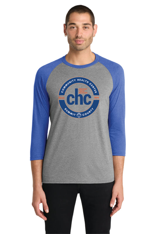 DM136 District® Perfect Tri® 3/4-Sleeve Raglan CIRCLE CHC-47