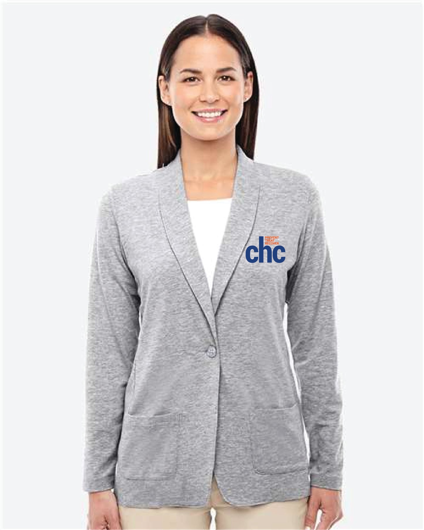 DP462W Women's Perfect Fit™ Shawl Collar Cardigan  EMB-CHC-14