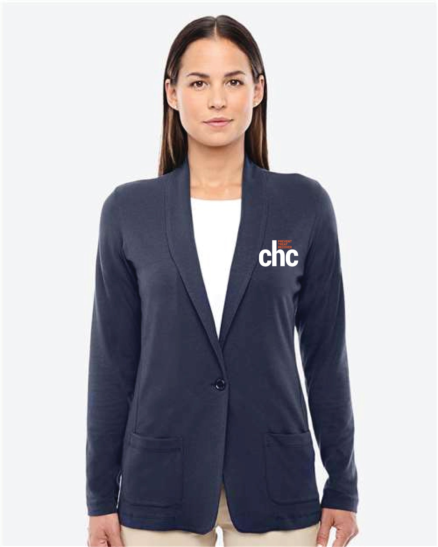DP462W Women's Perfect Fit™ Shawl Collar Cardigan  EMB-CHC-14