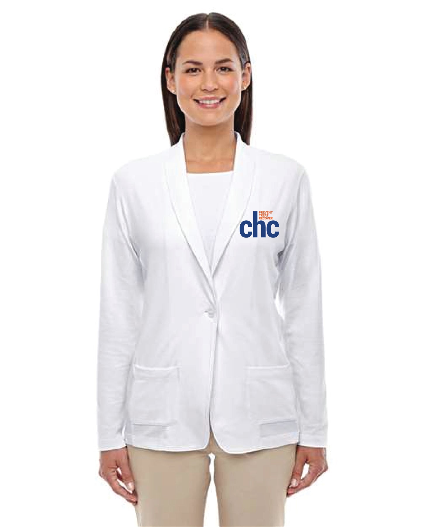 DP462W Women's Perfect Fit™ Shawl Collar Cardigan  EMB-CHC-14