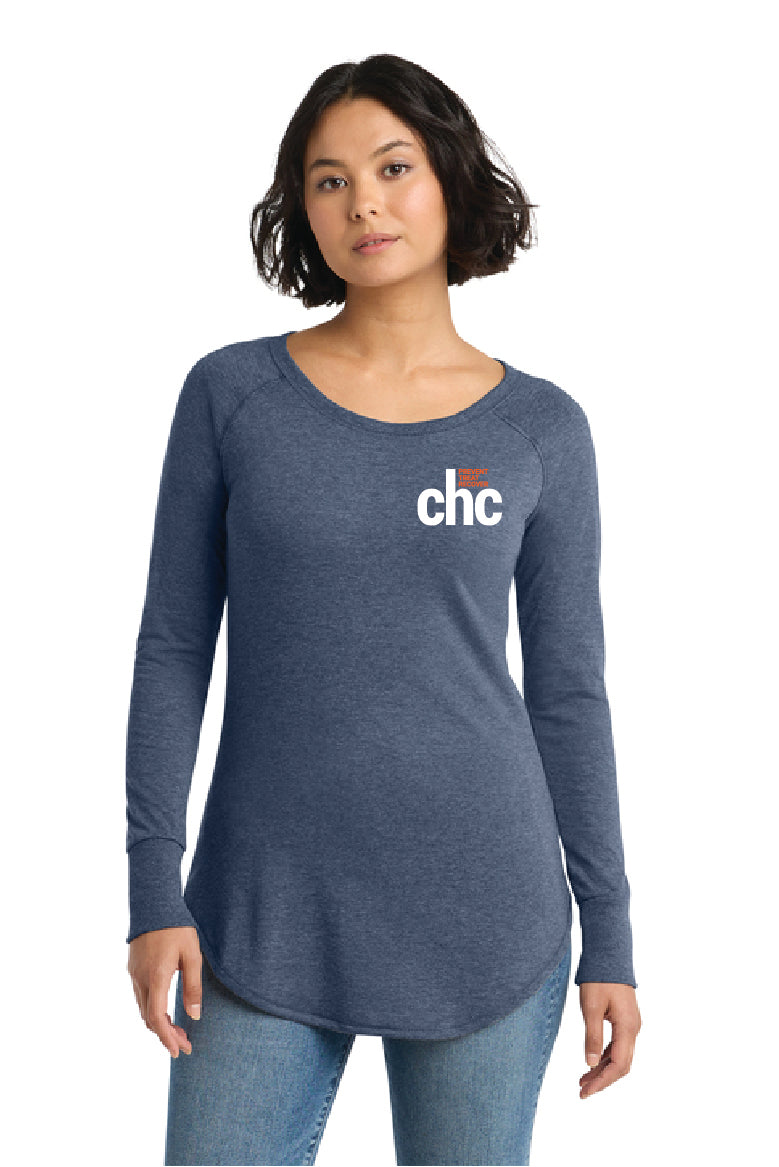DT132L District® Women’s Perfect Tri® Long Sleeve Tunic Tee SP CHC-7