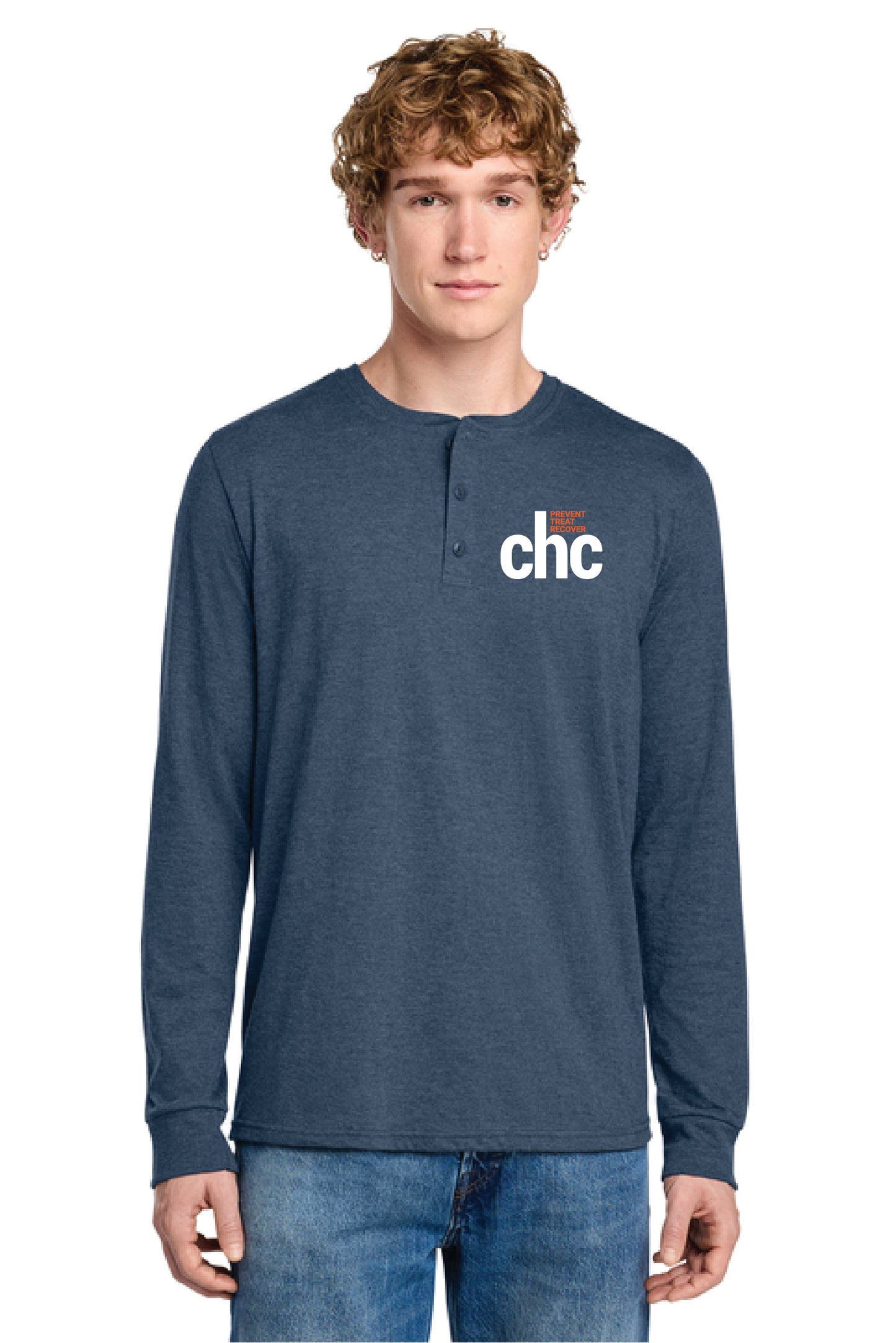 DT145 District® Perfect Tri® Long Sleeve Henley SP-CHC-6