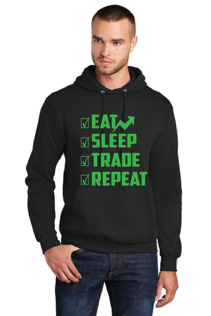 EAT SLEEP TRADE Port & Company® Core Fleece Pullover Hooded Sweatshirt 5