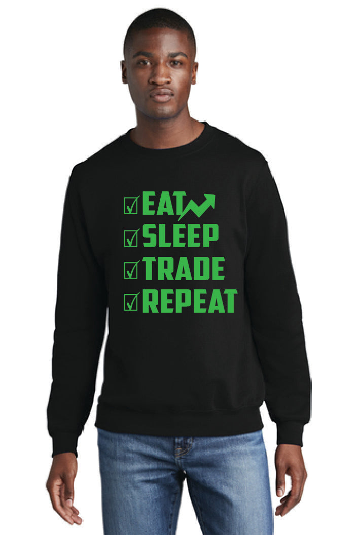 EAT SLEEP TRADE REPEAT PC78 Port & Company® Core Fleece Crewneck Sweatshirt 5