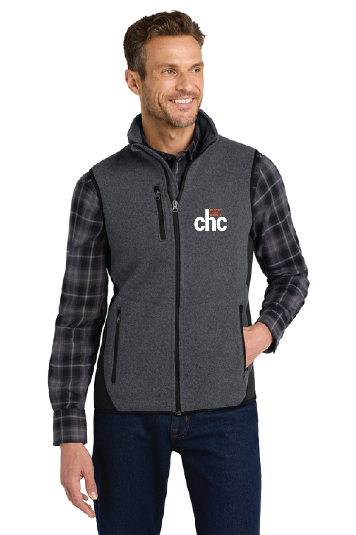 F228 Port Authority® R-Tek® Pro Fleece Full-Zip Vest EMB CHC-28