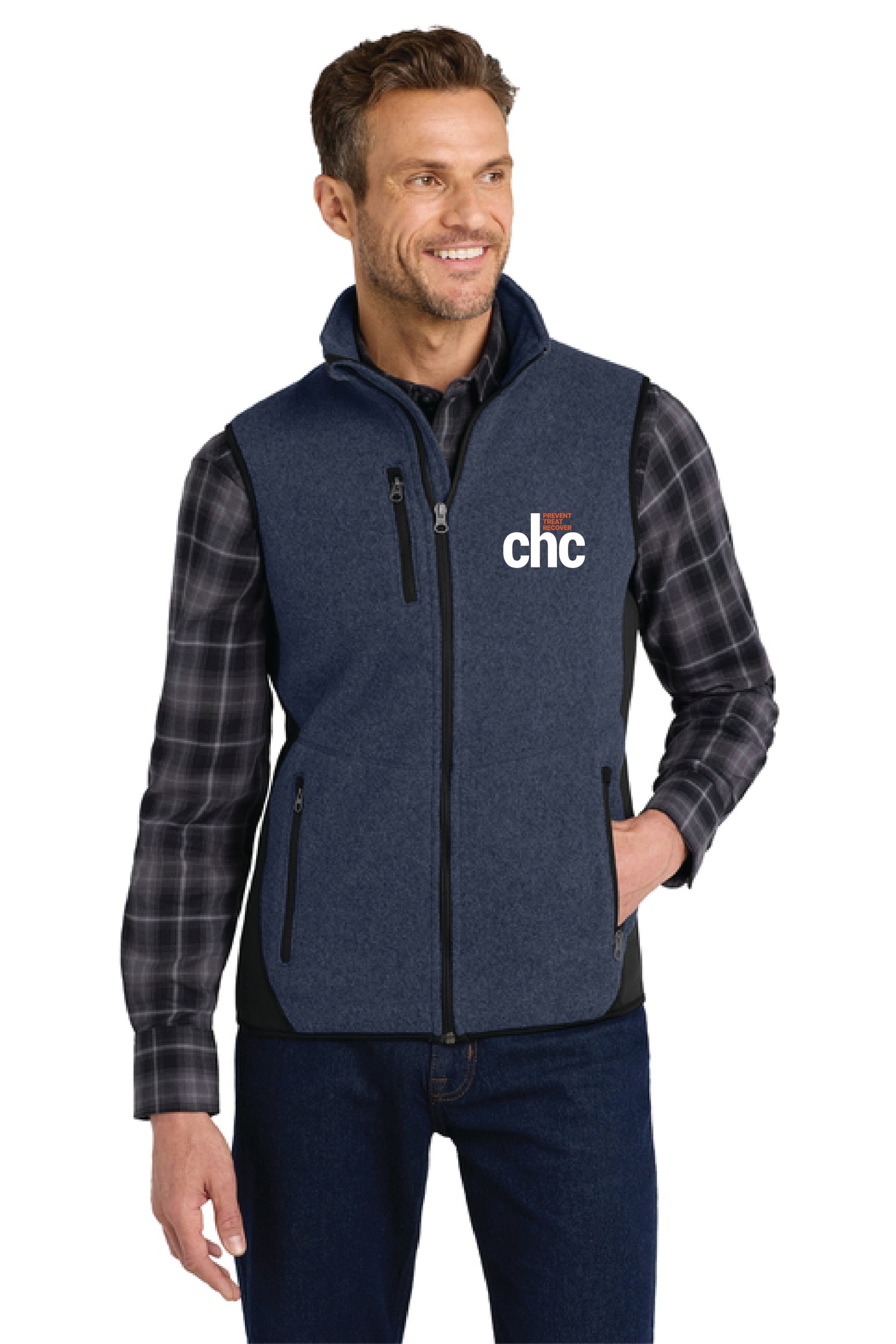 F228 Port Authority® R-Tek® Pro Fleece Full-Zip Vest EMB CHC-28
