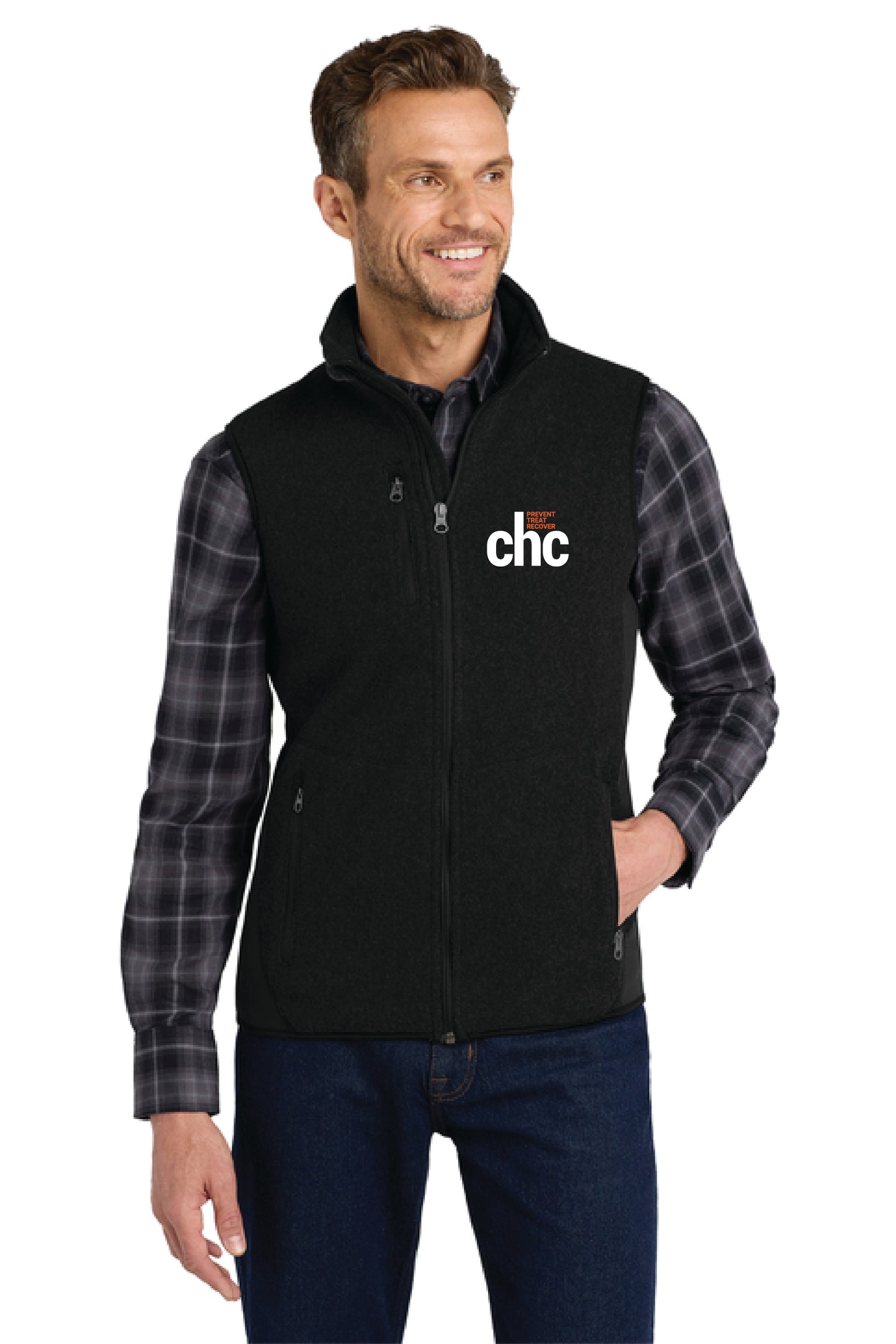 F228 Port Authority® R-Tek® Pro Fleece Full-Zip Vest EMB CHC-28