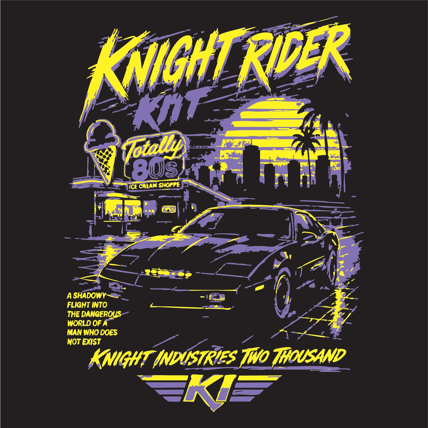 KNIGHT RIDER TOTALLY 80'S ICE CREAM SHOPPE 64000 SOFT STYLE TEE 1