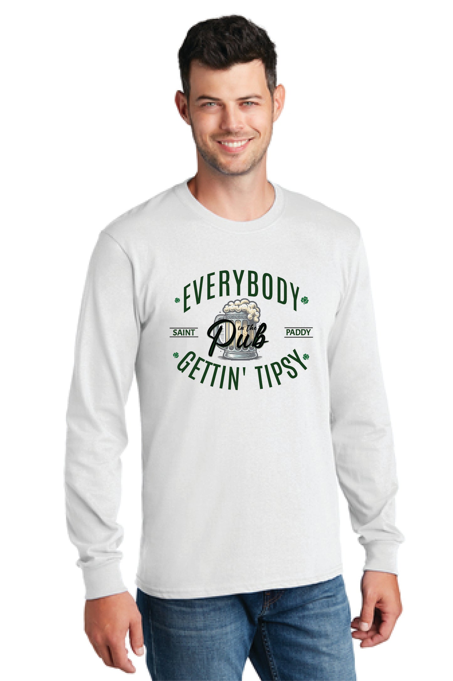 EVERYBODY IN THE PUB GETTIN TIPSY Port & Company® Long Sleeve Core Cotton Tee 5