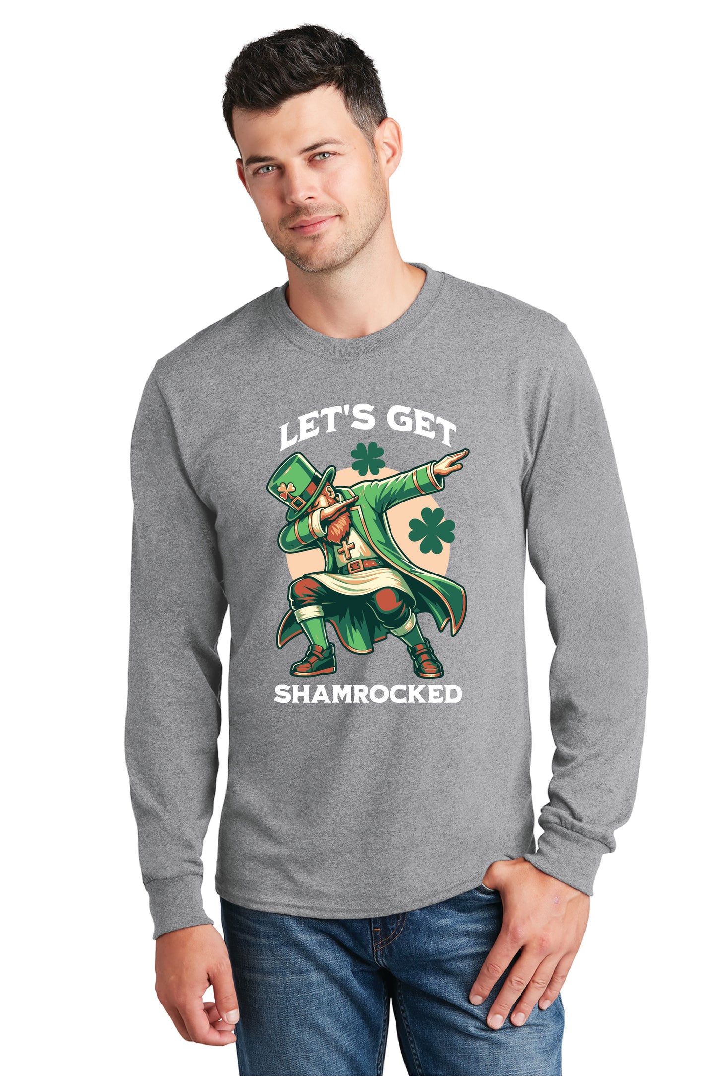 LETS GET SHAMROCKED PC54LS Port & Company® Long Sleeve Core Cotton Tee 2