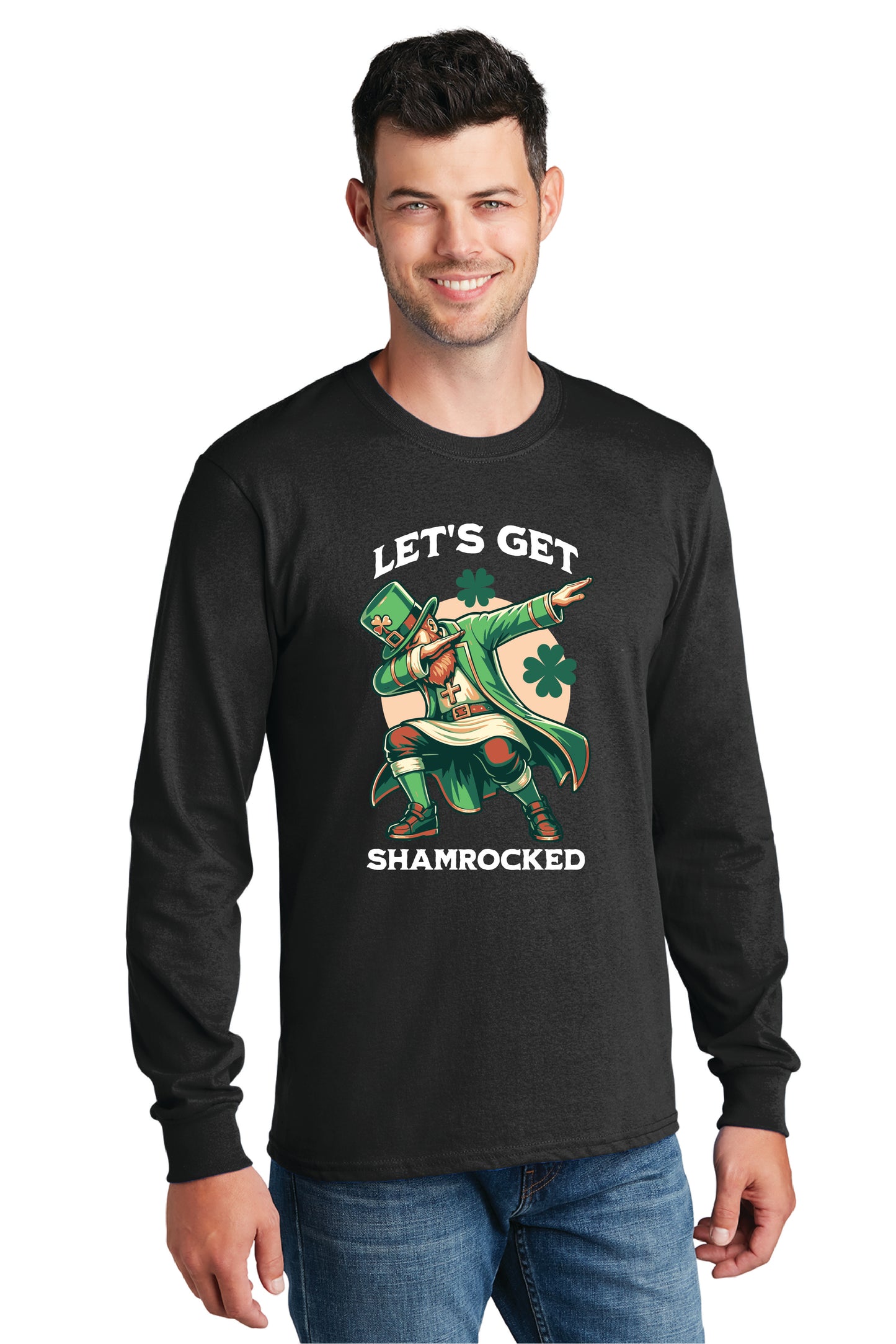 LETS GET SHAMROCKED PC54LS Port & Company® Long Sleeve Core Cotton Tee 2