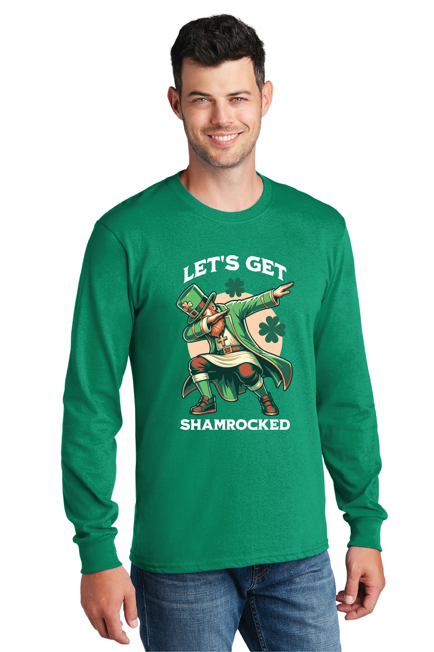 LETS GET SHAMROCKED PC54LS Port & Company® Long Sleeve Core Cotton Tee 2