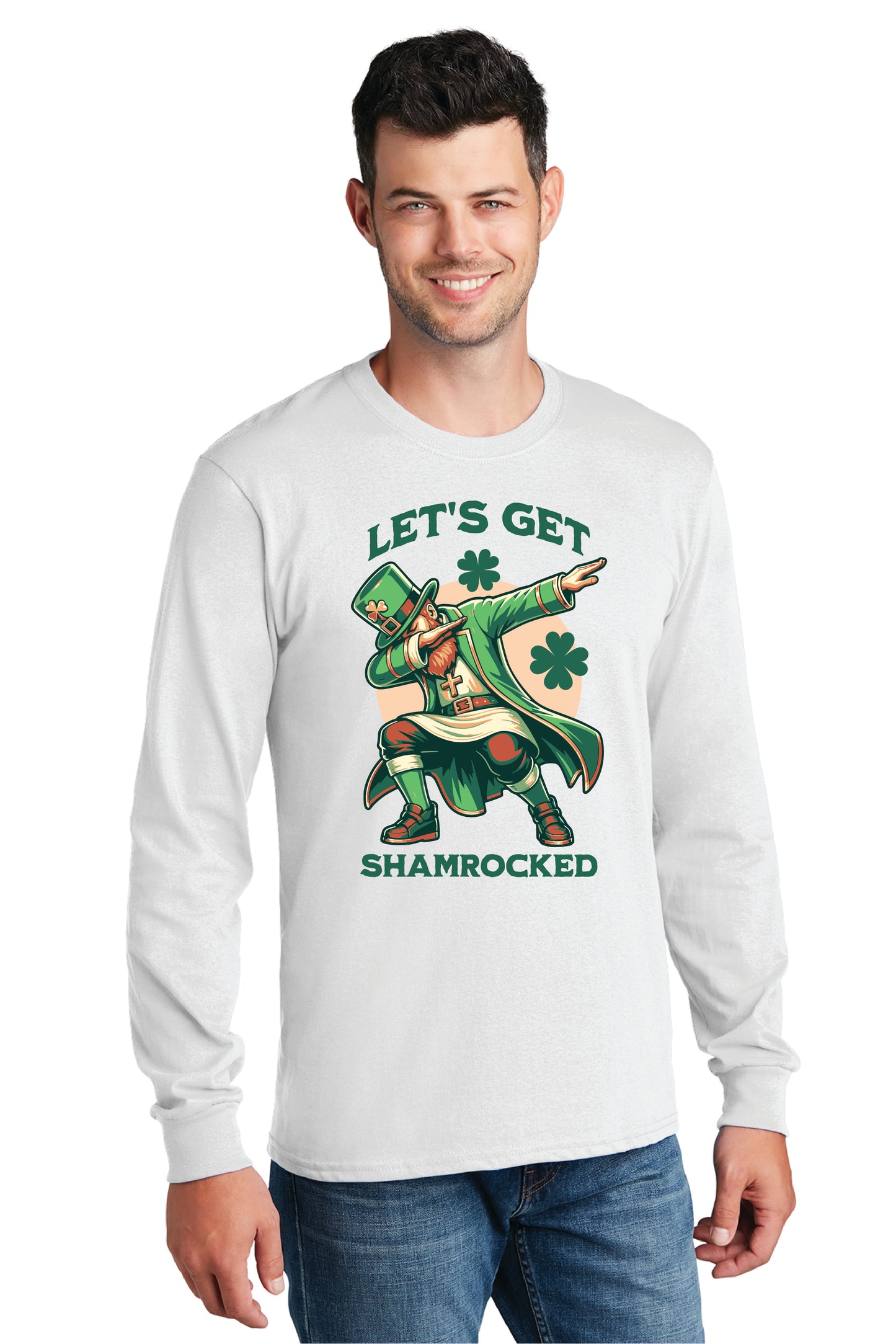 LETS GET SHAMROCKED PC54LS Port & Company® Long Sleeve Core Cotton Tee 2