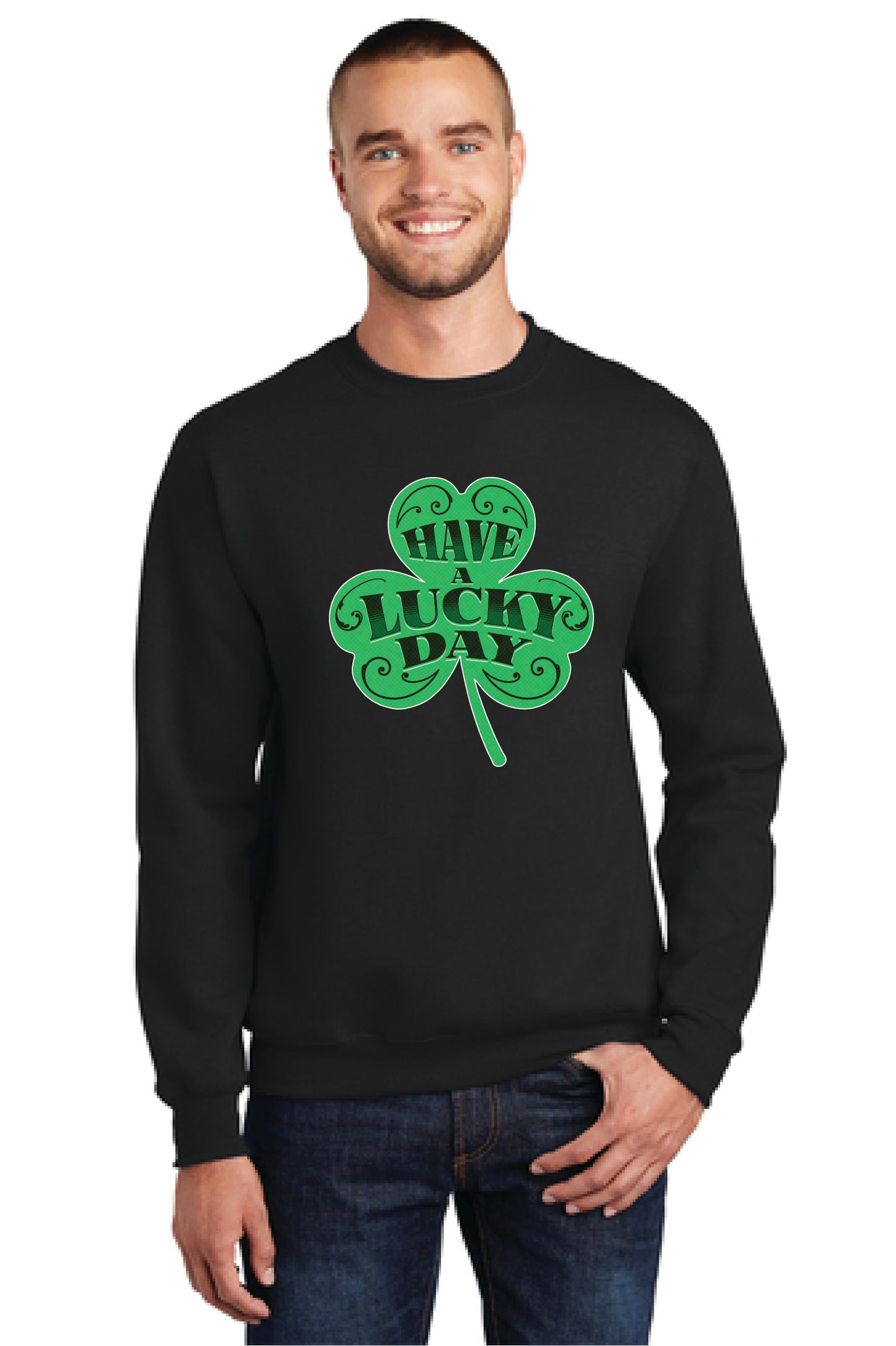 HAVE A LUCKY DAY PC78 Port & Company® Core Fleece Crewneck Sweatshirt 13