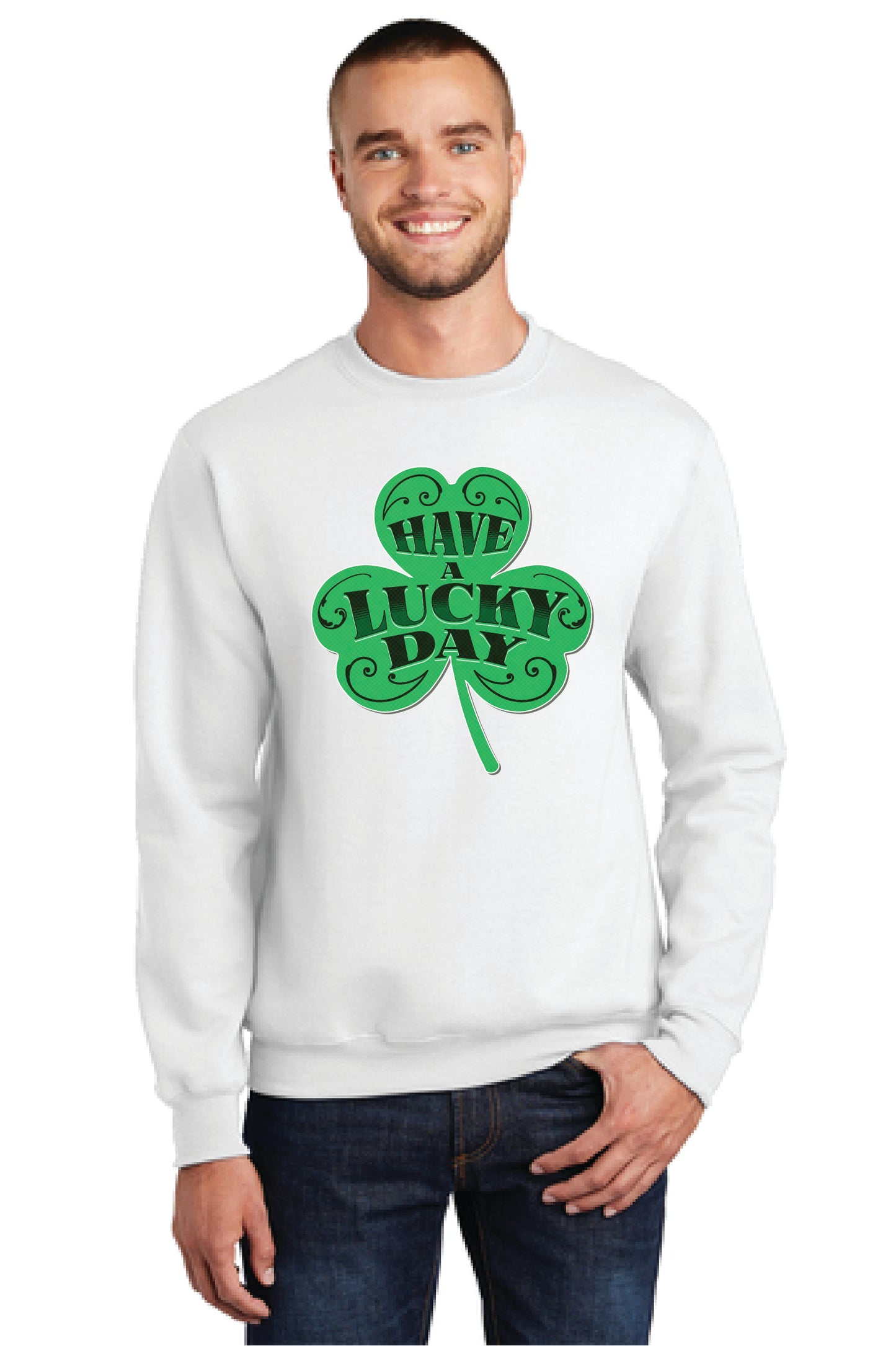 HAVE A LUCKY DAY PC78 Port & Company® Core Fleece Crewneck Sweatshirt 13