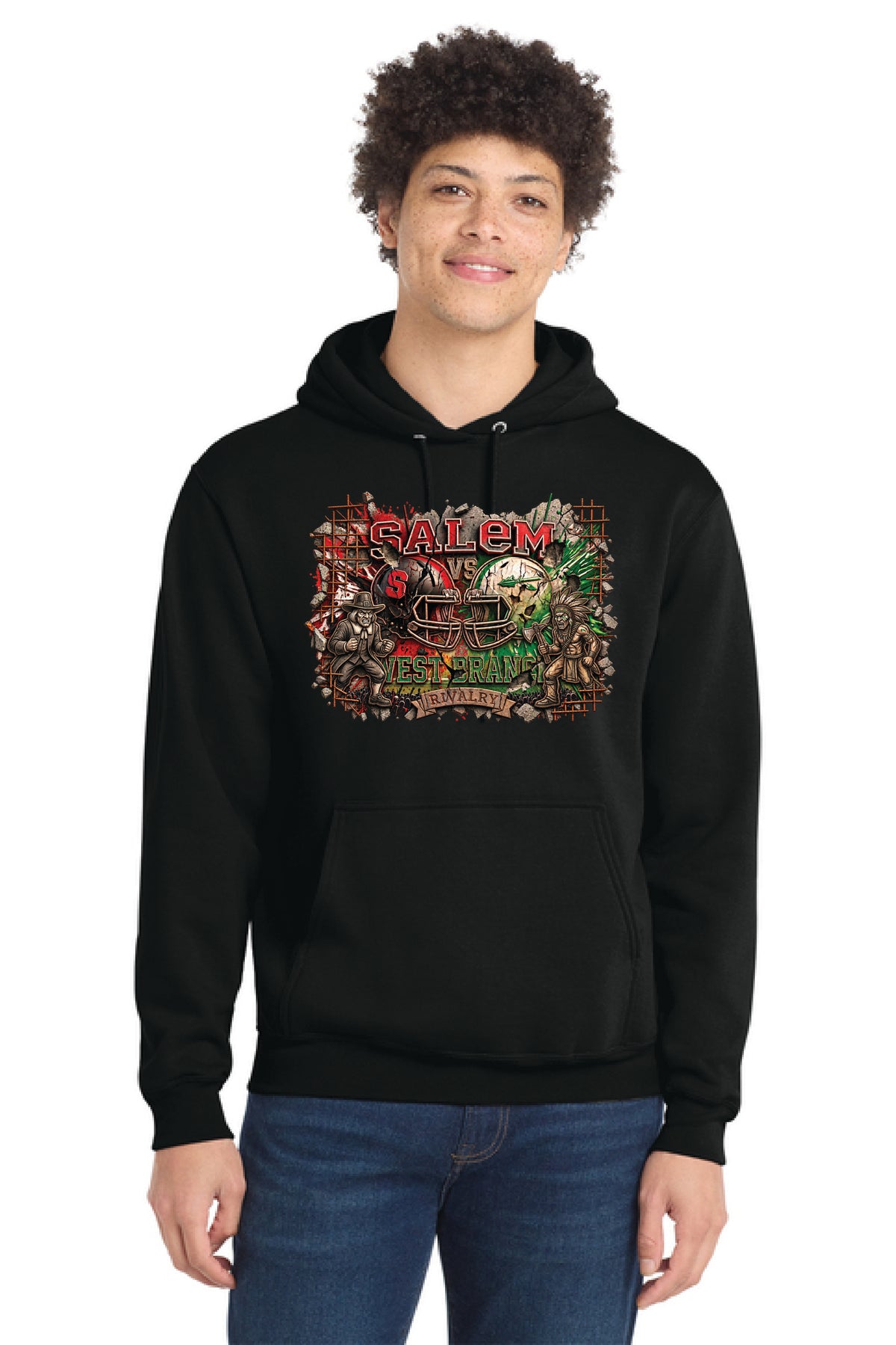 SALEM QUAKERS FOOTBALL PC78H Port & Company® Core Fleece Pullover Hooded Sweatshirt SF-17