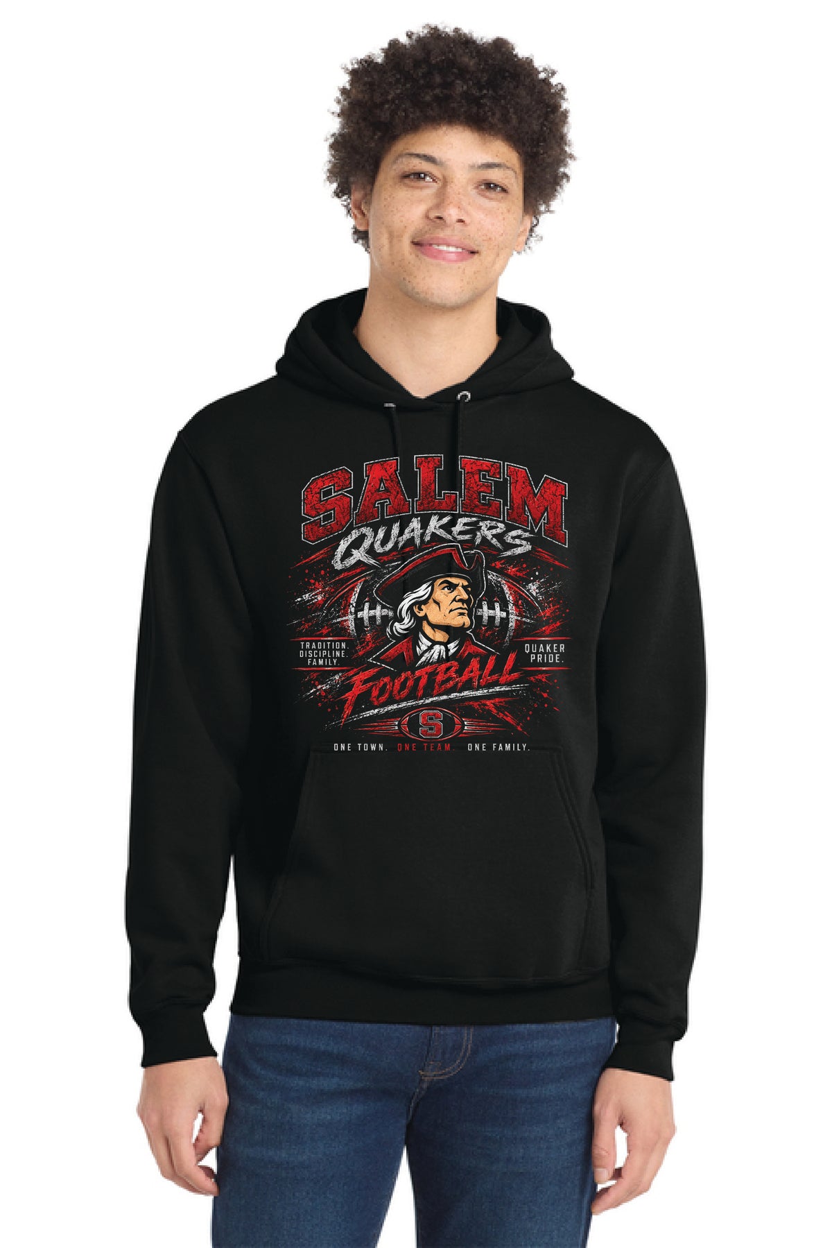 SALEM QUAKERS FOOTBALL PC78H Port & Company® Core Fleece Pullover Hooded Sweatshirt SF-18