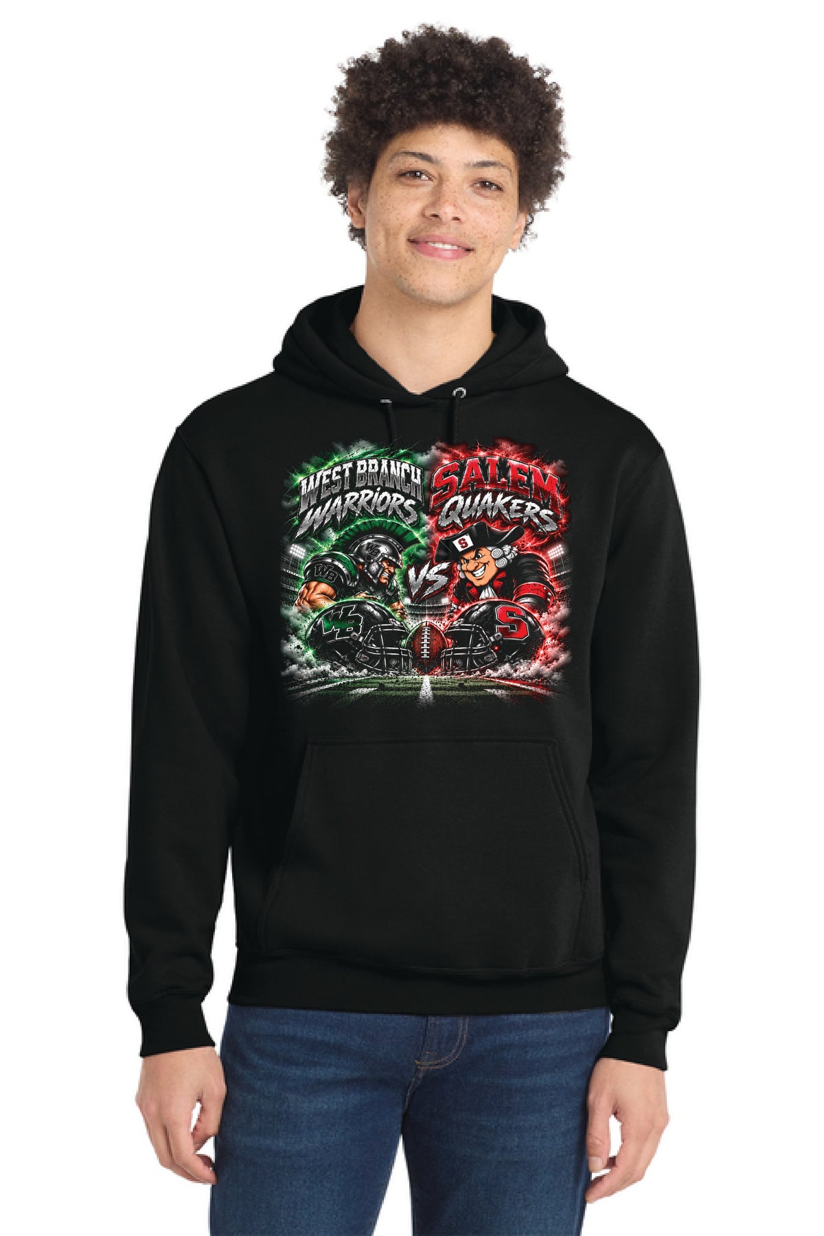 SALEM QUAKERS FOOTBALL PC78H Port & Company® Core Fleece Pullover Hooded Sweatshirt SF-23