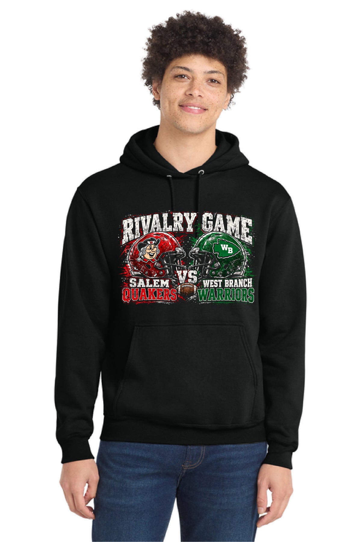 SALEM QUAKERS FOOTBALL PC78H Port & Company® Core Fleece Pullover Hooded Sweatshirt SF-16