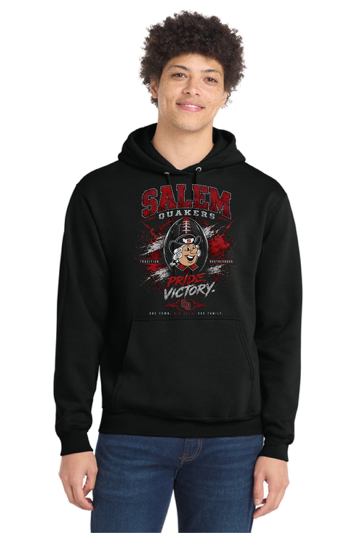 SALEM QUAKERS FOOTBALL PC78H Port & Company® Core Fleece Pullover Hooded Sweatshirt SF-15