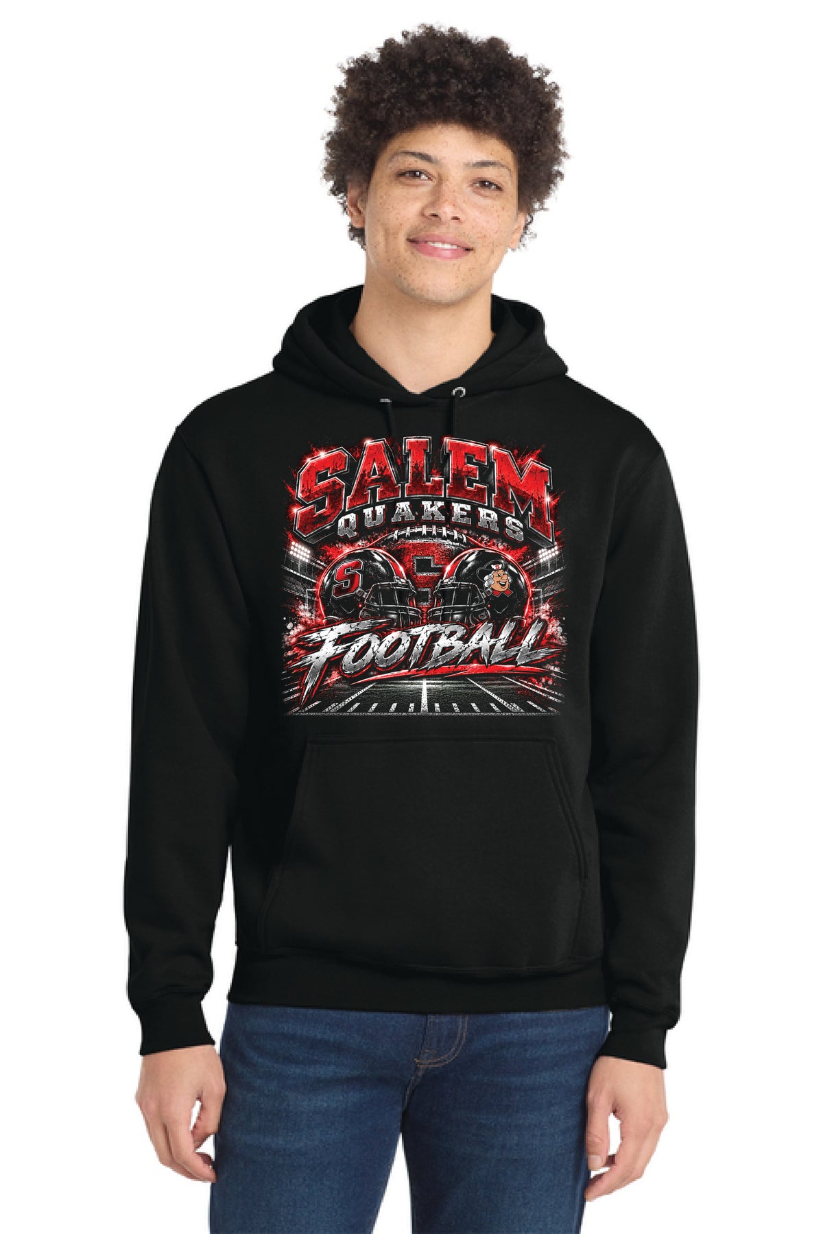 SALEM QUAKERS FOOTBALL PC78H Port & Company® Core Fleece Pullover Hooded Sweatshirt SF-20