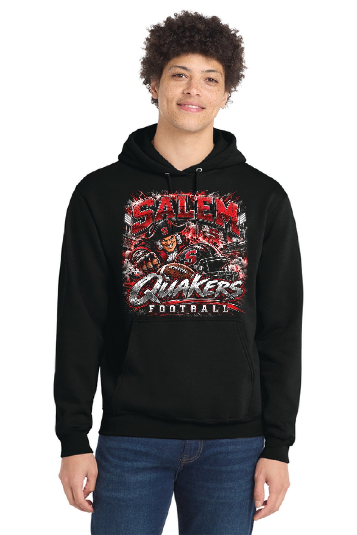 SALEM QUAKERS FOOTBALL PC78H Port & Company® Core Fleece Pullover Hooded Sweatshirt SF-24