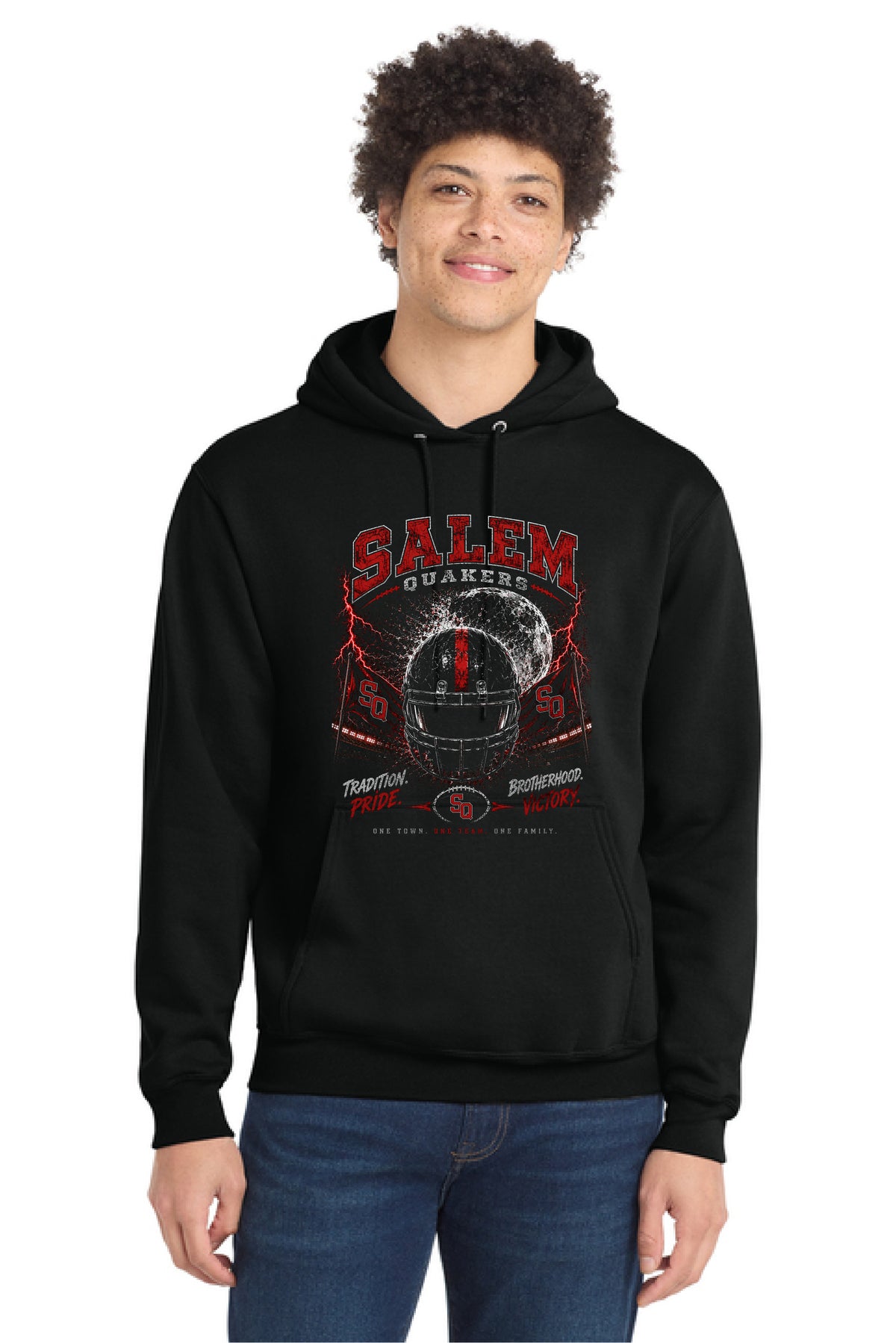 SALEM QUAKERS FOOTBALL PC78H Port & Company® Core Fleece Pullover Hooded Sweatshirt SF-14