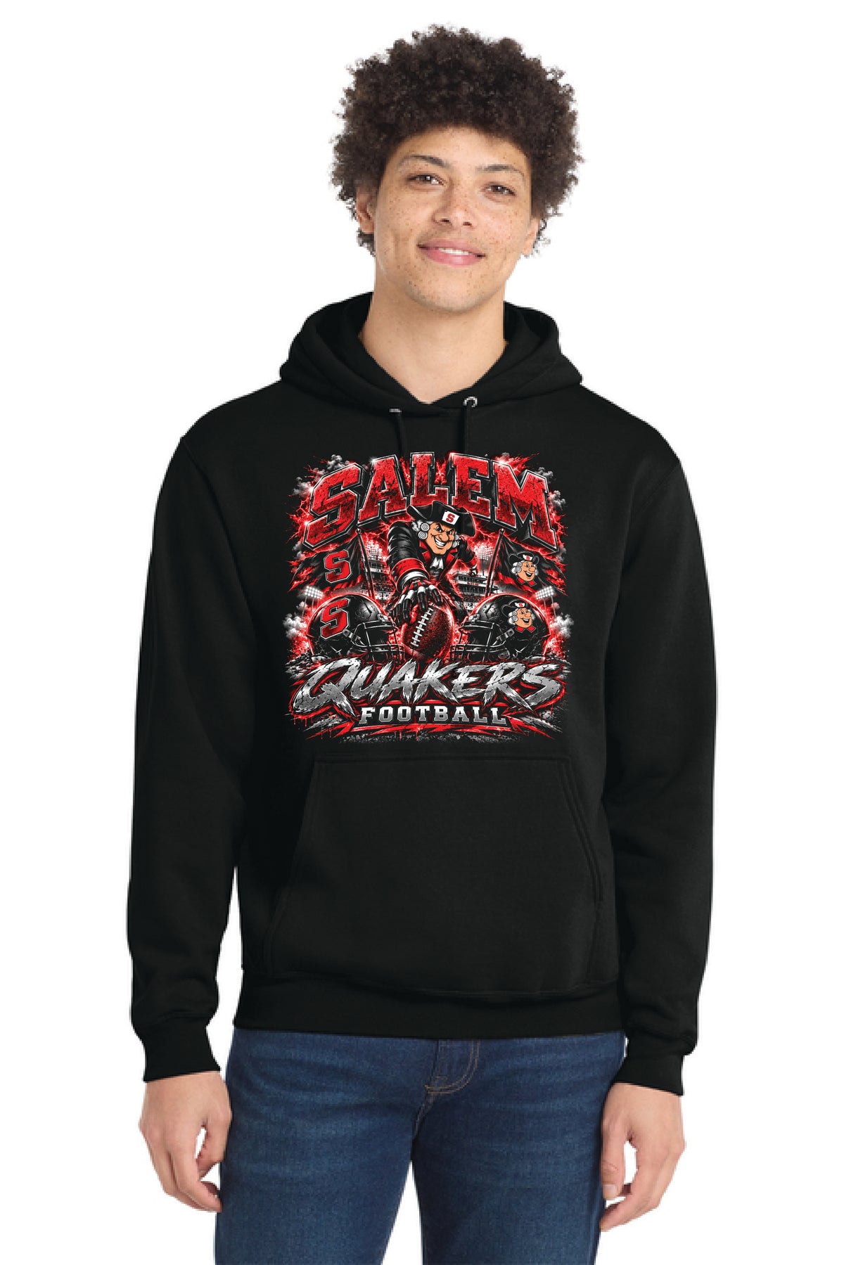SALEM QUAKERS FOOTBALL PC78H Port & Company® Core Fleece Pullover Hooded Sweatshirt SF-22