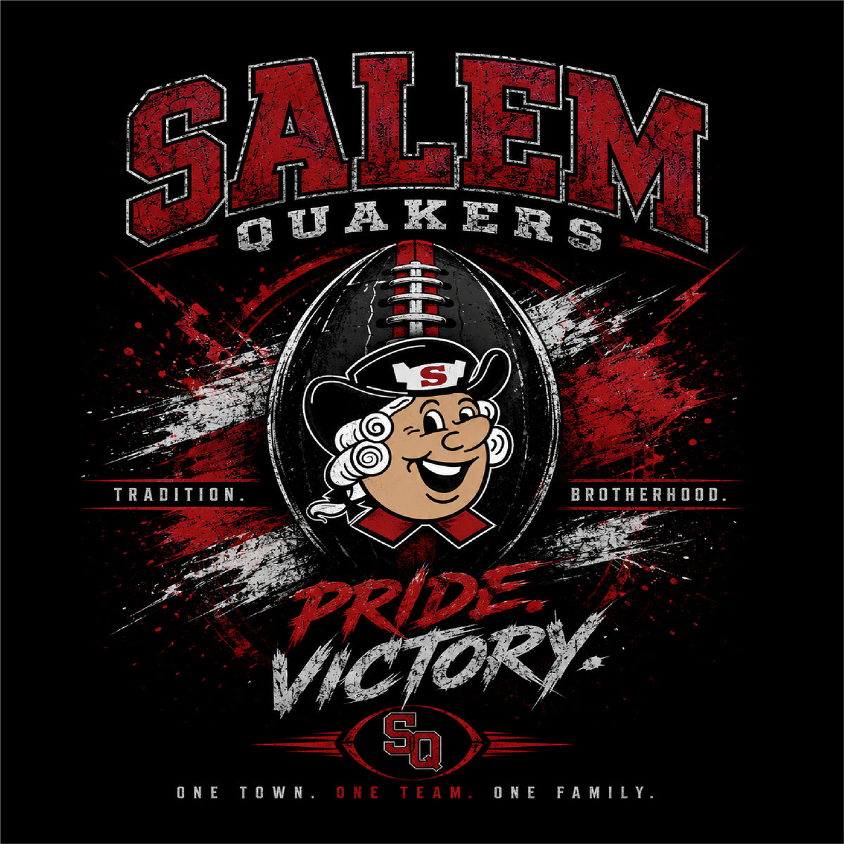 SALEM QUAKERS FOOTBALL PC78H Port & Company® Core Fleece Pullover Hooded Sweatshirt SF-15
