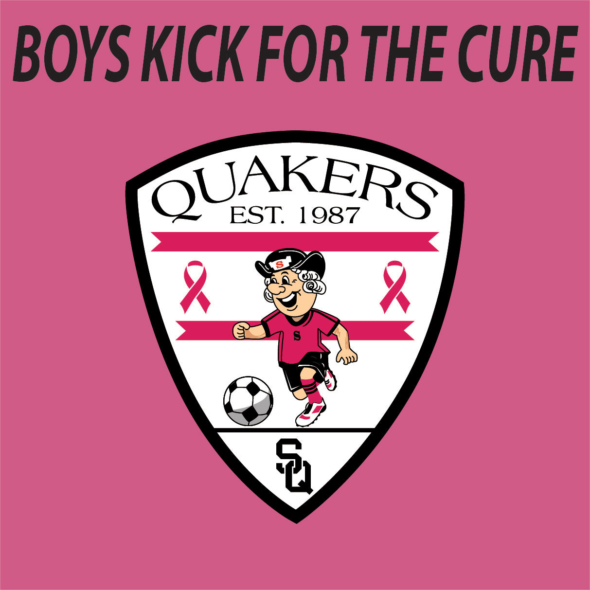 BOYS QUAKERS KICK FOR THE CURE Tee 21