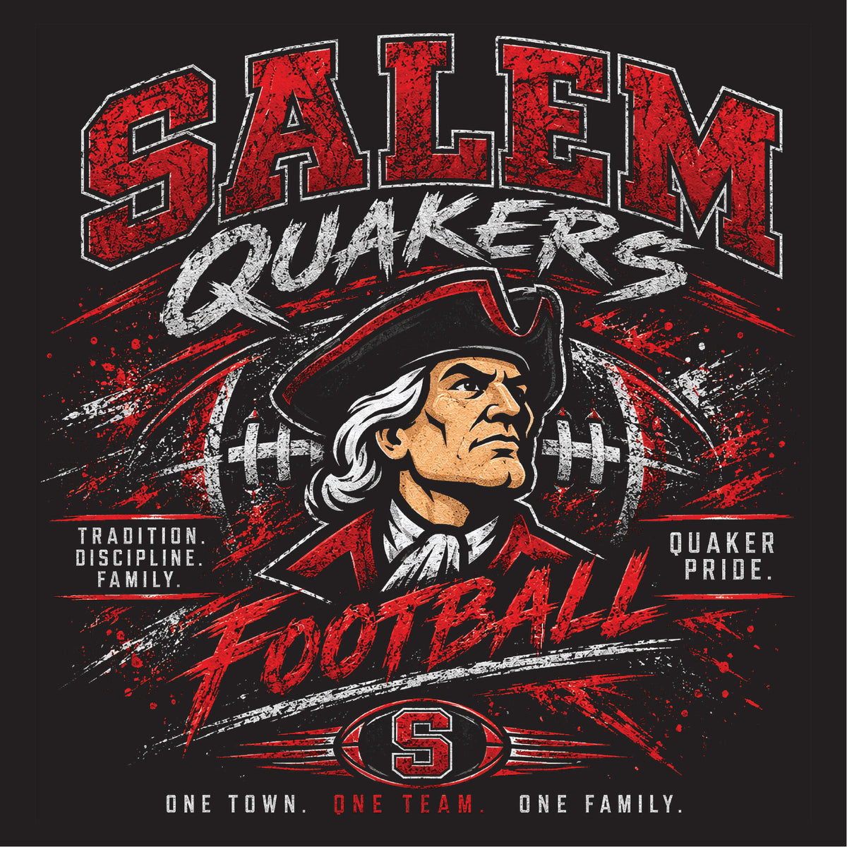 SALEM QUAKERS FOOTBALL PC43 Port & Co® Easy Cotton Tee SF-18