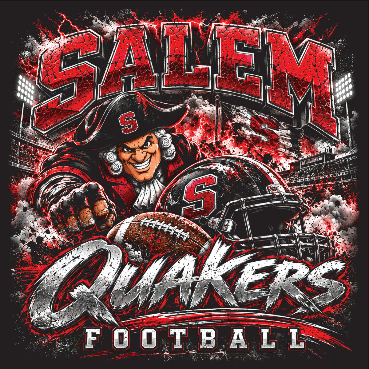 SALEM QUAKERS FOOTBALL PC55LS Port & Co™ Long Sleeve Core Cotton Tee SF-24