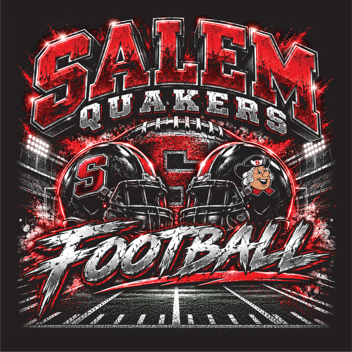 SALEM QUAKERS FOOTBALL PC78H Port & Company® Core Fleece Pullover Hooded Sweatshirt SF-20